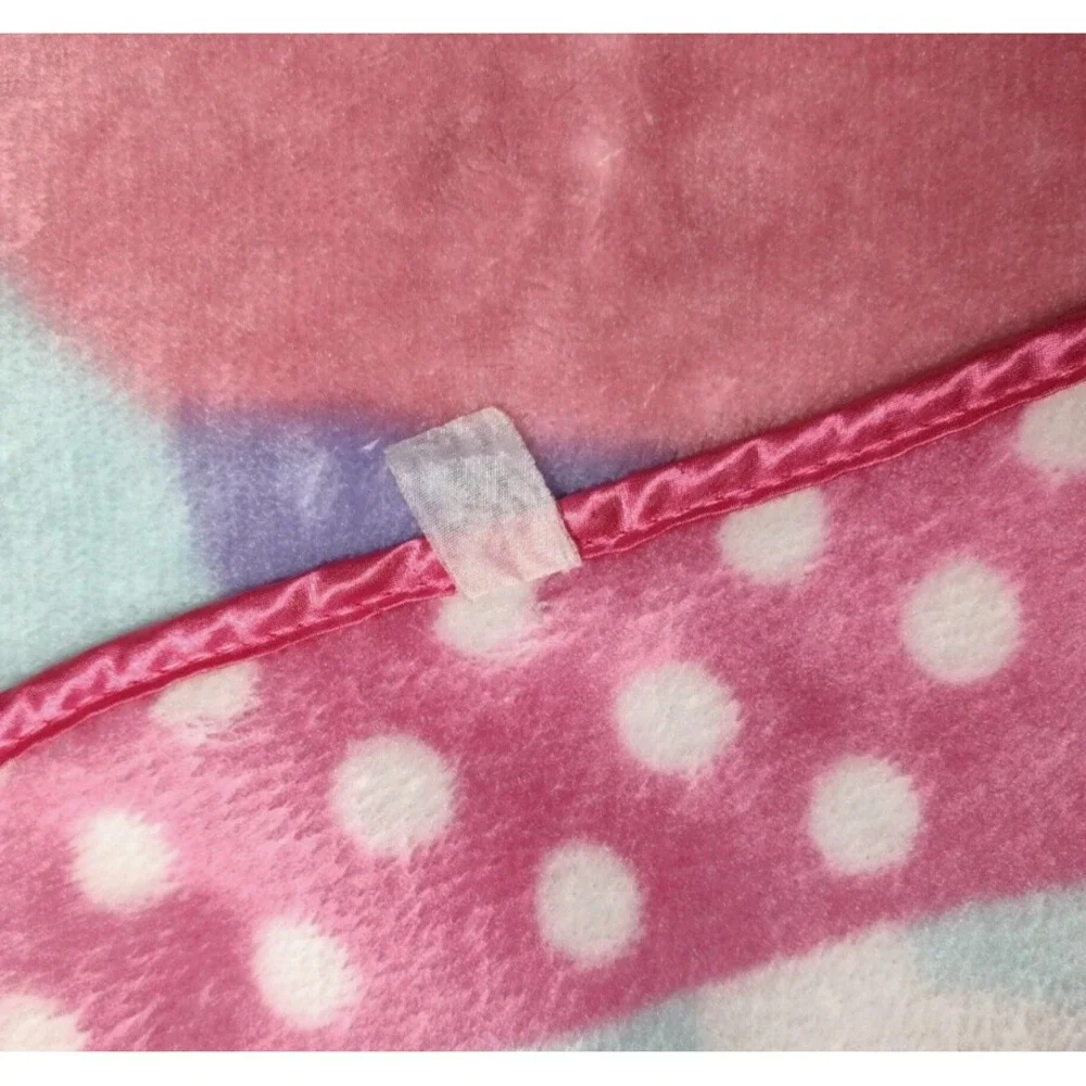 Luvable Friends Giraffe Hot Air Balloon Baby Girl Blanket Pink Soft Fleece Lovey